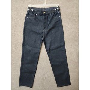 Express Mom Ankle Jeans Womens 6 Blue Dark Wash Denim Super High Rise Cotton NEW